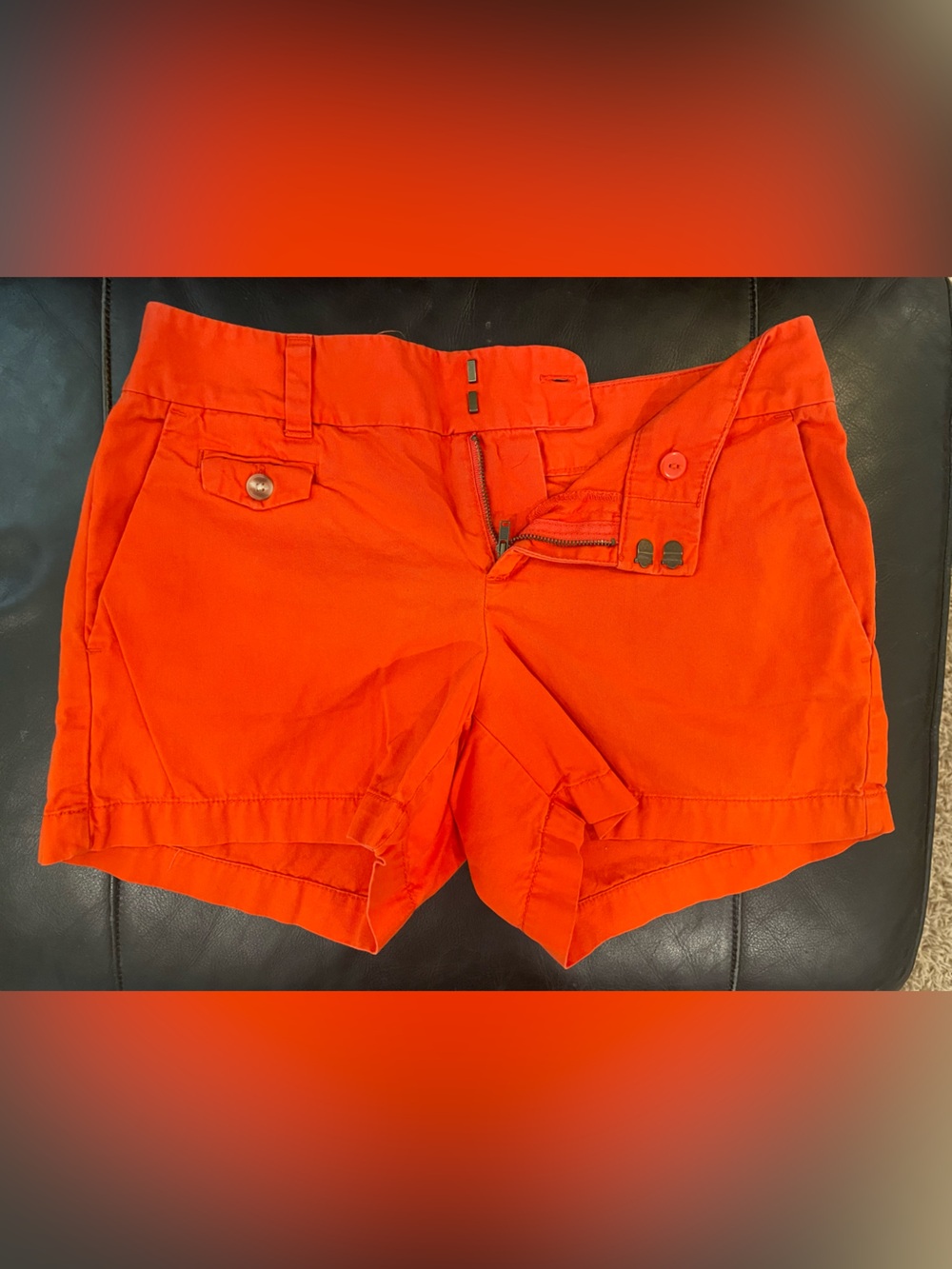 LOFT Women's Vibrant Orange Cotton Shorts